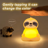 Huggwaii Meditating Sloth Squishy Silicone  Calm Glow Night Light Sitting Pose Lamp Perfect Gift
